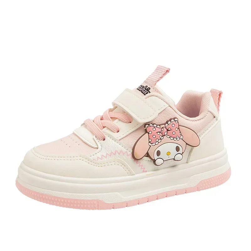 Sanrio automne nouvelles chaussures décontractées semelles souples antidérapantes kuromi bonjour kitty chaussures de planche pour enfants mignon dessin animé filles chaussures de sport