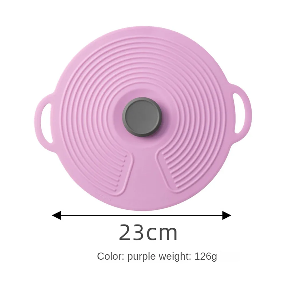 Bowl Lid Cover The Oil Heat Resistance Purple Cookware Pot Cover Anti-overflow Fresh-keeping Silicone Tableware Oil Cover