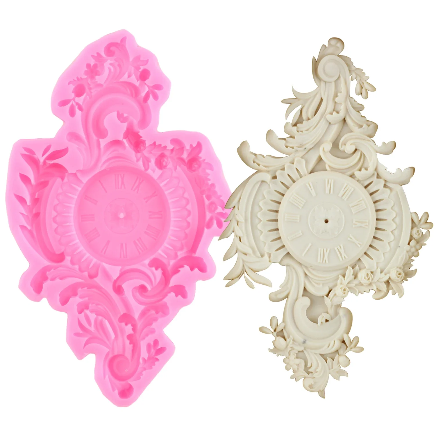 

Baroque Style Clock Silicone Mold Fondant Chocolate Molds Cake Decorating Tools Candy Chocolate Gum Paste Polymer Clay Moulds