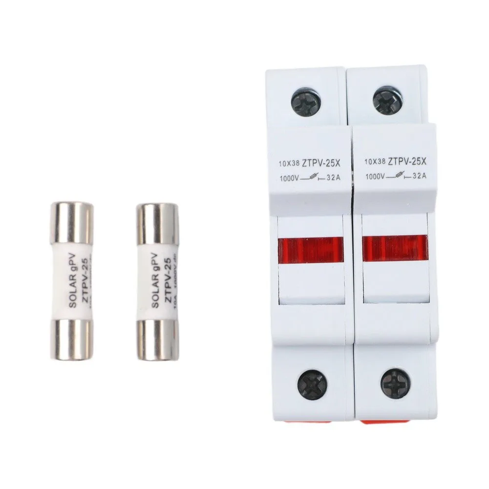 2P For Solar PV Fuse Holder DC1000V with LED Indicator Compliant with for iec 60269-6 for en 60947-3 for 10x38mm Fuses