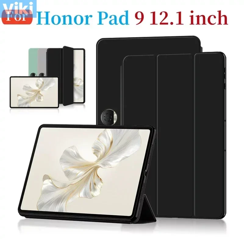 For Honor Pad 9 Case 12.1 Inch Tri-Folding Flip Stand Cover For Honor Pad 9 2024 HEY2-W09 HEY2-W19 Tablet Auto Sleep Cover