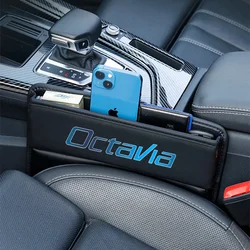 For SKODA octavia Car Seat Gap Crevice Organizer Leather Storage Box Car Accessories