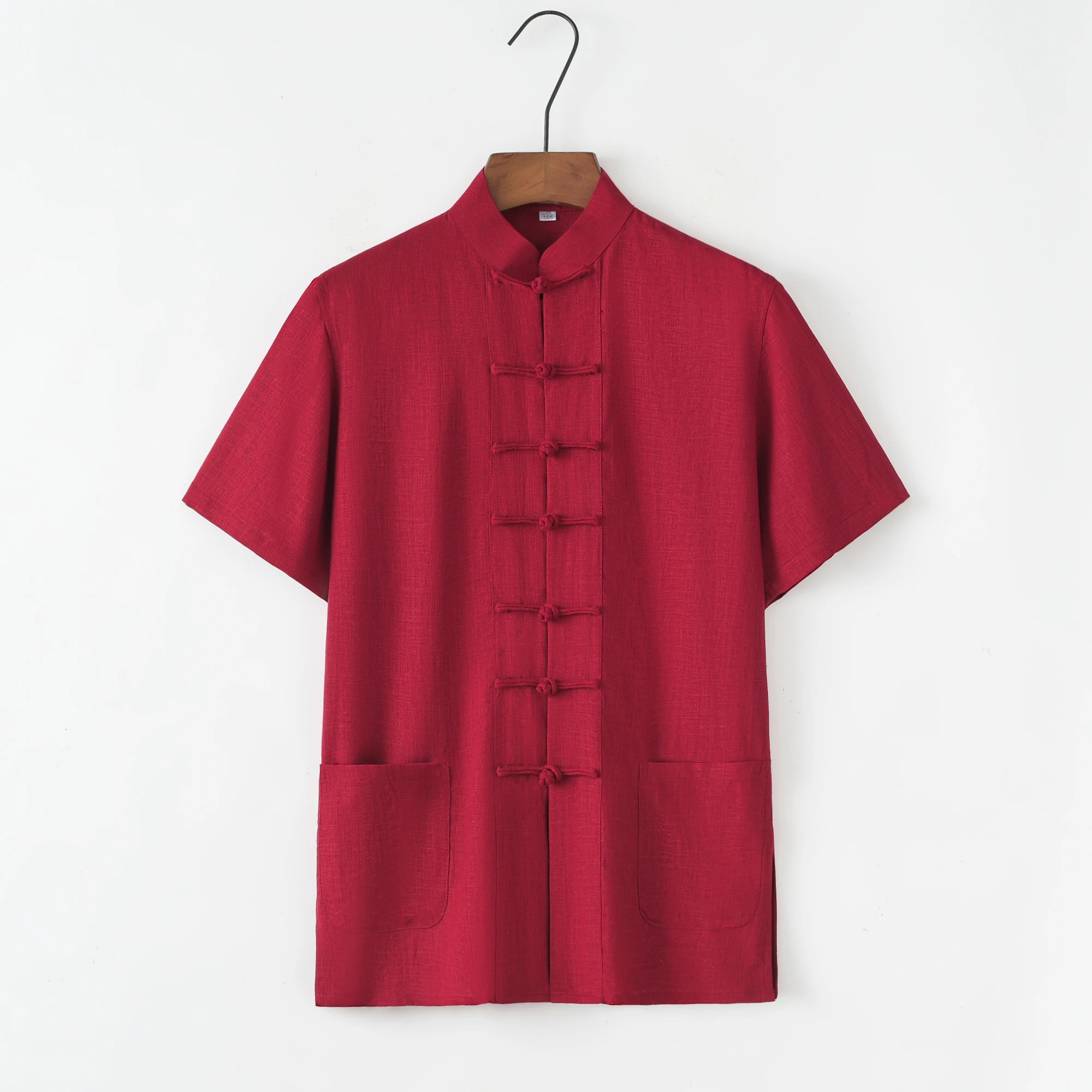 Camisa de manga corta de Kung Fu suelta para hombres, traje Tang tradicional chino de estilo de artes marciales, ropa de algodón y linenTai Chi