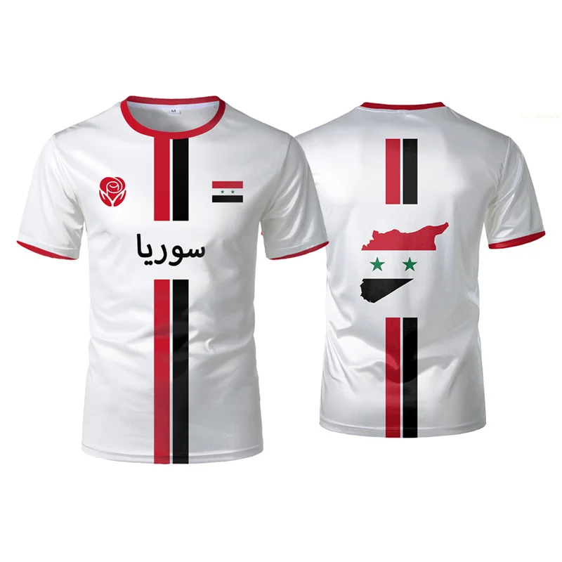 Syria Graphic Sports Football T-shirts 3d Printed Syrian Flag Tee Shirt Oversized Tops Summer Casual Quick Dry Soccer T Shirt