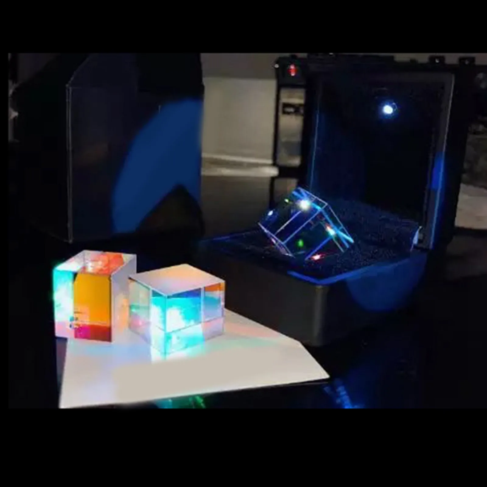 20x20x20mm Precision-Cut Optical Cube Prism for Light Refraction Experiments Science Kit Home Desk Ornament Educational