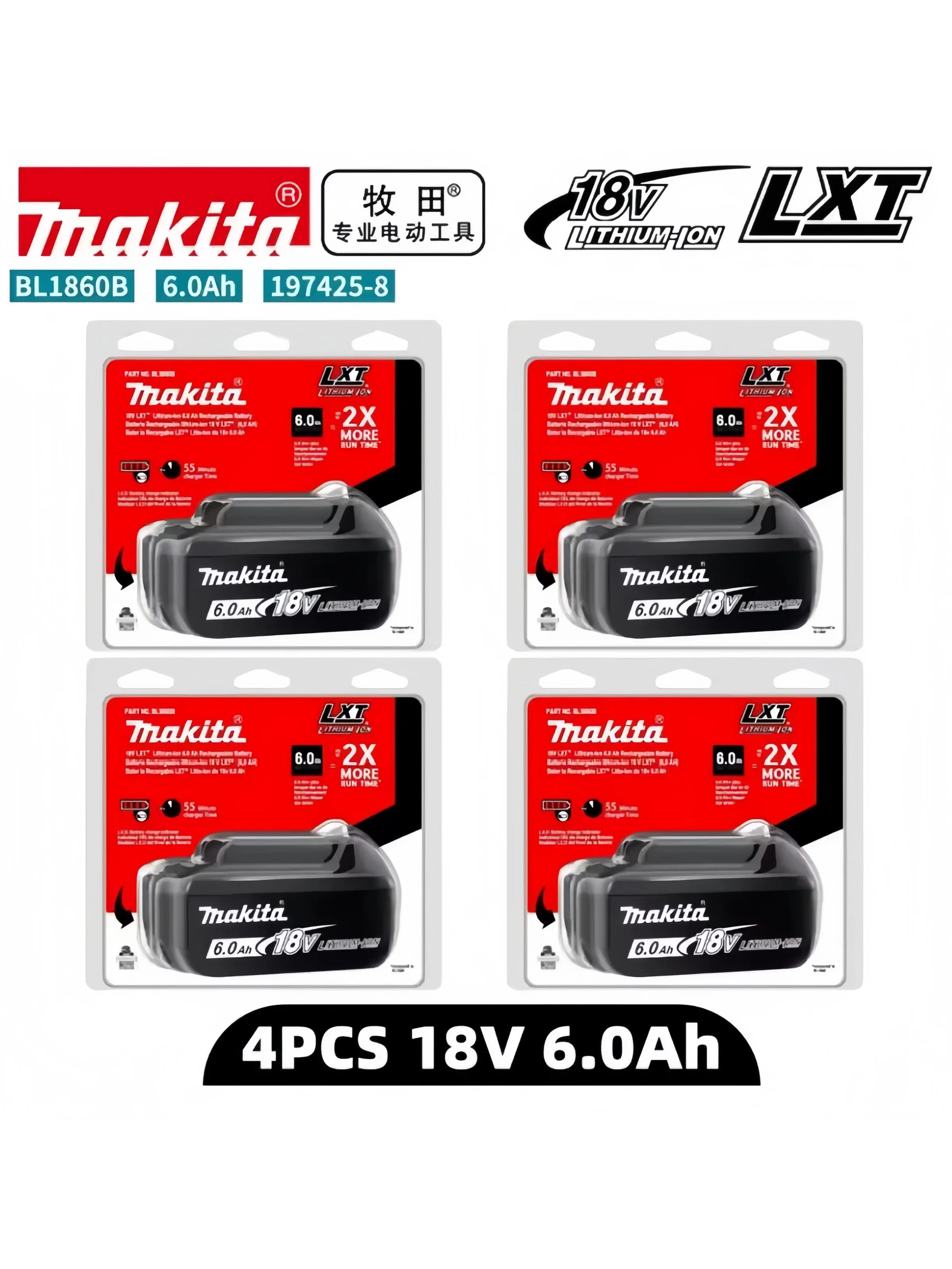 ? Originele 100% Makita-batterij, Makita 18v gereedschap lithiumbatterij 6Ah/ voor Makita DTW700, DDF487, DTD173, DGA404, HR140D, DJV182 - afbeelding 2