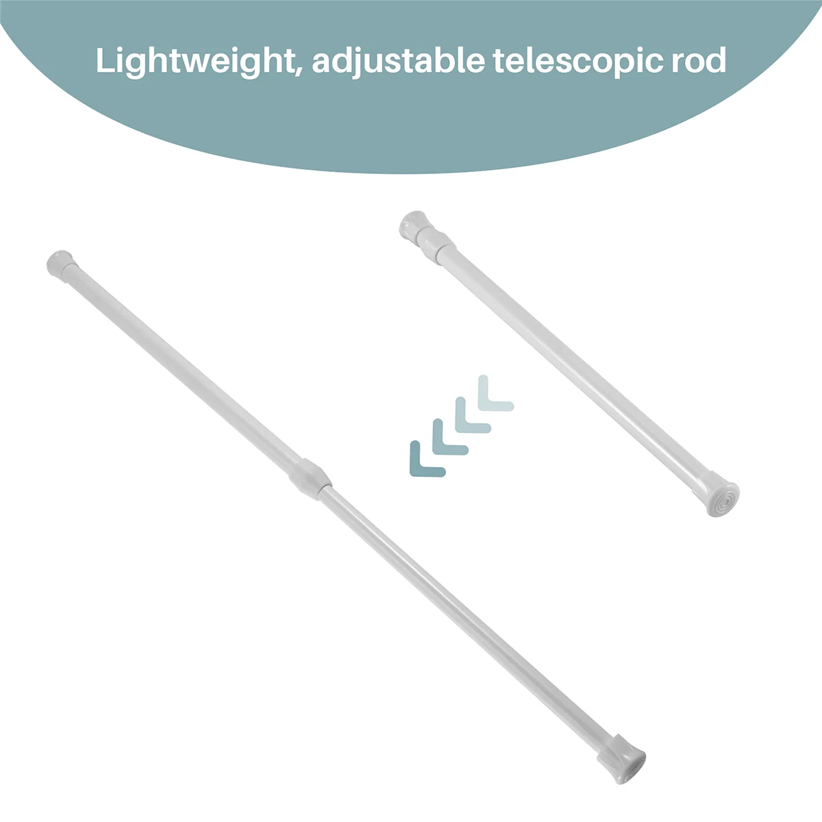 قضيب دش تلسكوبي، قضيب ستارة الدش، قضيب تلسكوبي، قضيب الدش، أبيض 30-50 سم #5