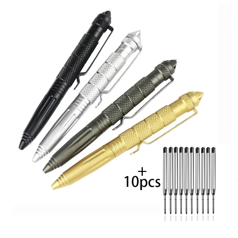 Verteidigung Outdoor-Stift Metall Militär Sport Stift Schüler Büro Kugelschreiber Notfall Glas brecher selbst edc Lieferungen