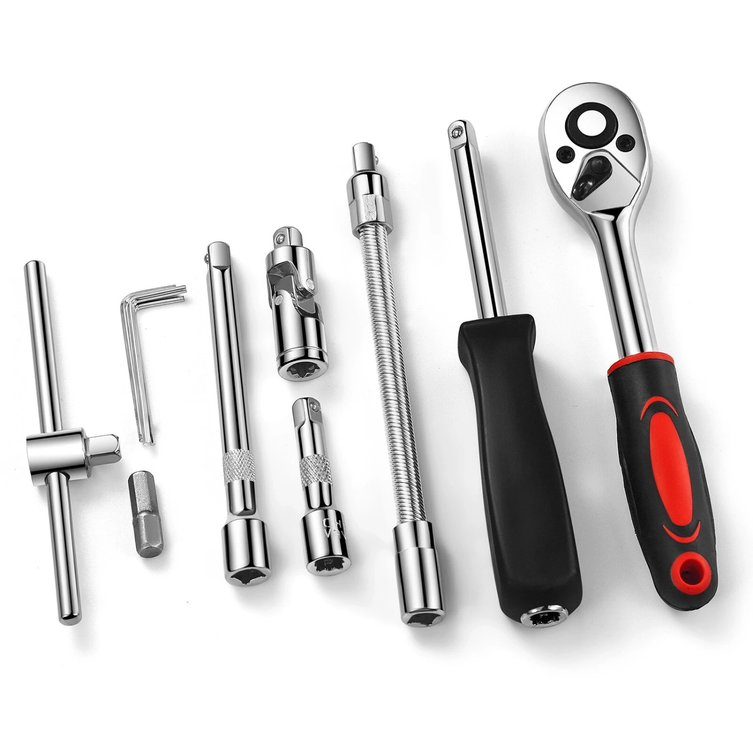 High-Quality Durable 46-Piece Automotive Tool Kit with Sturdy Ratchet, Reliable Screwdriver, Precision Torque Wrench, Versatile 