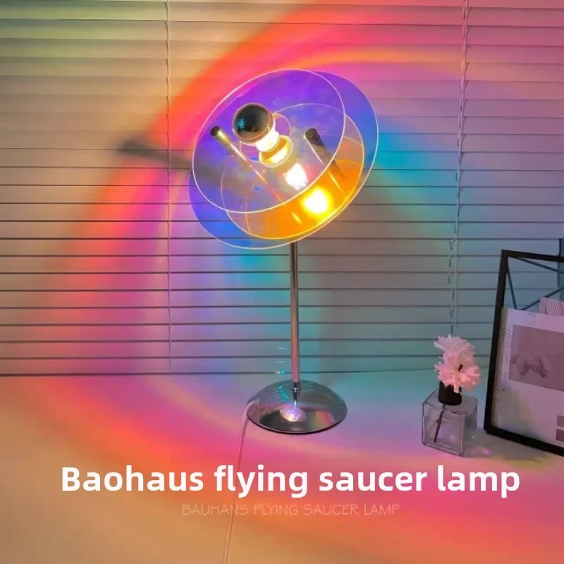 Bauhaus Color Table Lamp Acrylic Ring Led Floor Lamp Bedroom Bedside Lighting