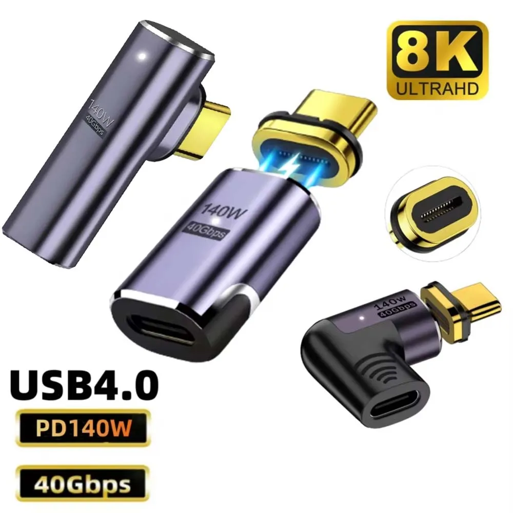 PD140W Magnetic USB4.0 Type-C OTG Adapter 40Gbps Alloy Thunderbolt3 Fast Charging 8K@120HZ Vedio Converter For Tablet SmartPhone
