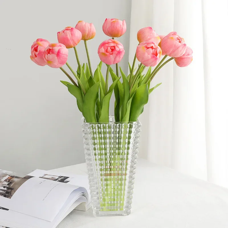 New Silicone Tulip Artificial Flower 3pcs Real Touch Bouquet 38CM Luxury Home Decorative Flowers Living Room Deco Flores