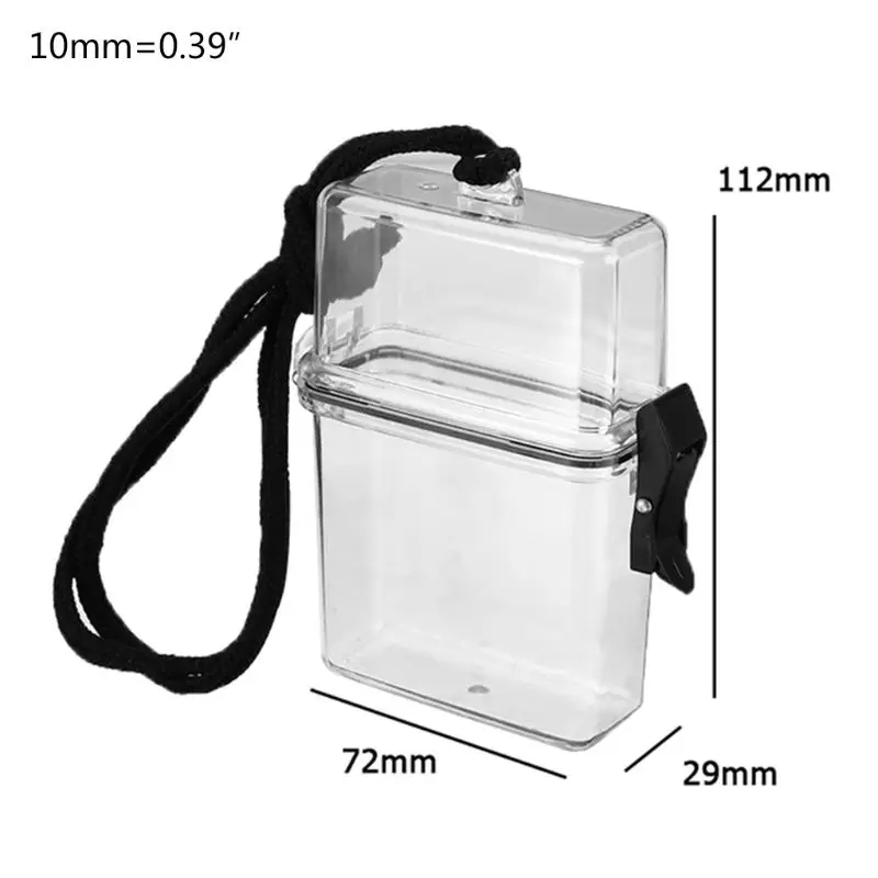 KX4B Cigarette for Case Box Chain Neck-hung Plastic Transparent for Camping Rafting Boating Comprehensive for Protection Dura