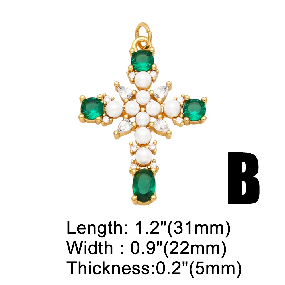 Clearance Multicolor CZ Turkish Eye Medal Necklace Pendant Copper Gold Plated Beads Cross Eagle Jewelry Making Supplies pdta942