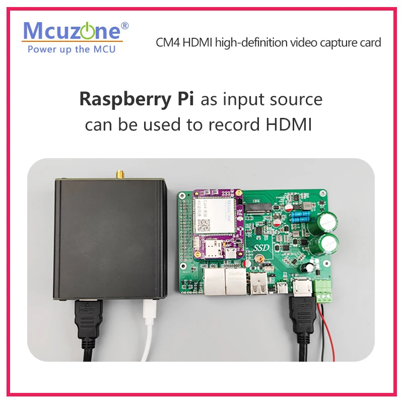 Raspberry Pi CM4 HDMI Карта видеозахвата высокой четкости, HDMI вход, HDMI выход 4G LTE