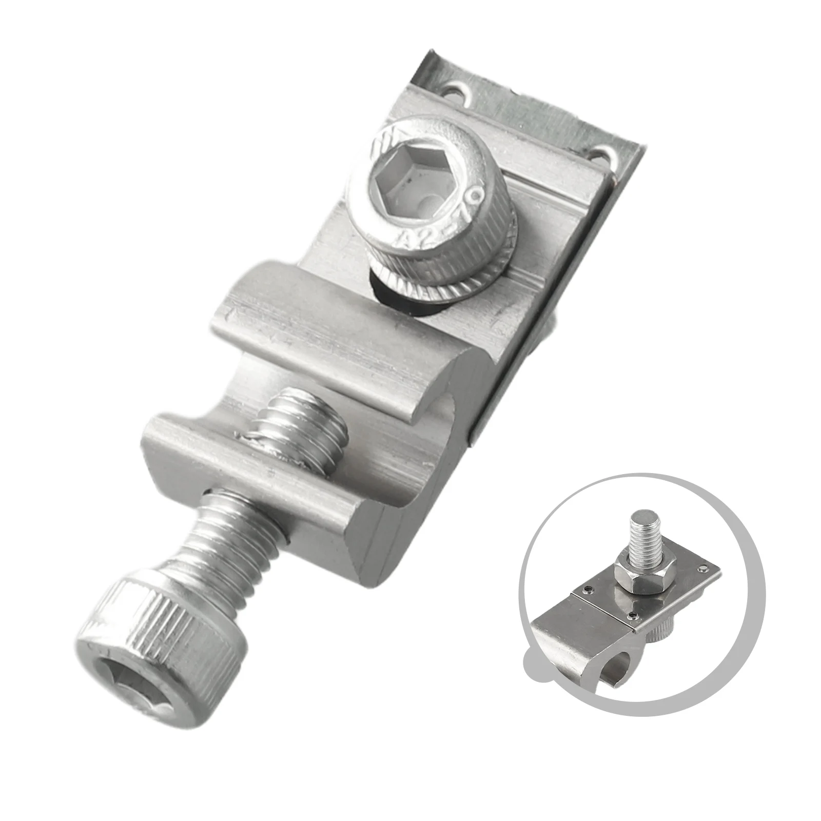 Clip de mise à la terre solaire en acier inoxydable pour rail de montage RR 01 40x40mm compatible avec les systèmes de panneaux photovoltaïques
