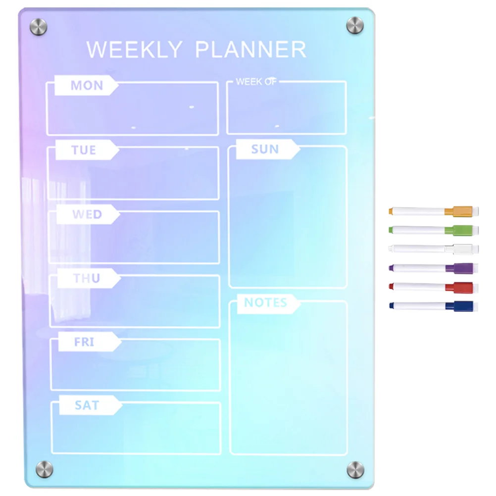 

1 Set of Erasable Blank Planning Board Weekly Plan Board Weekly Planner Board Magnetic Fridge Calendar