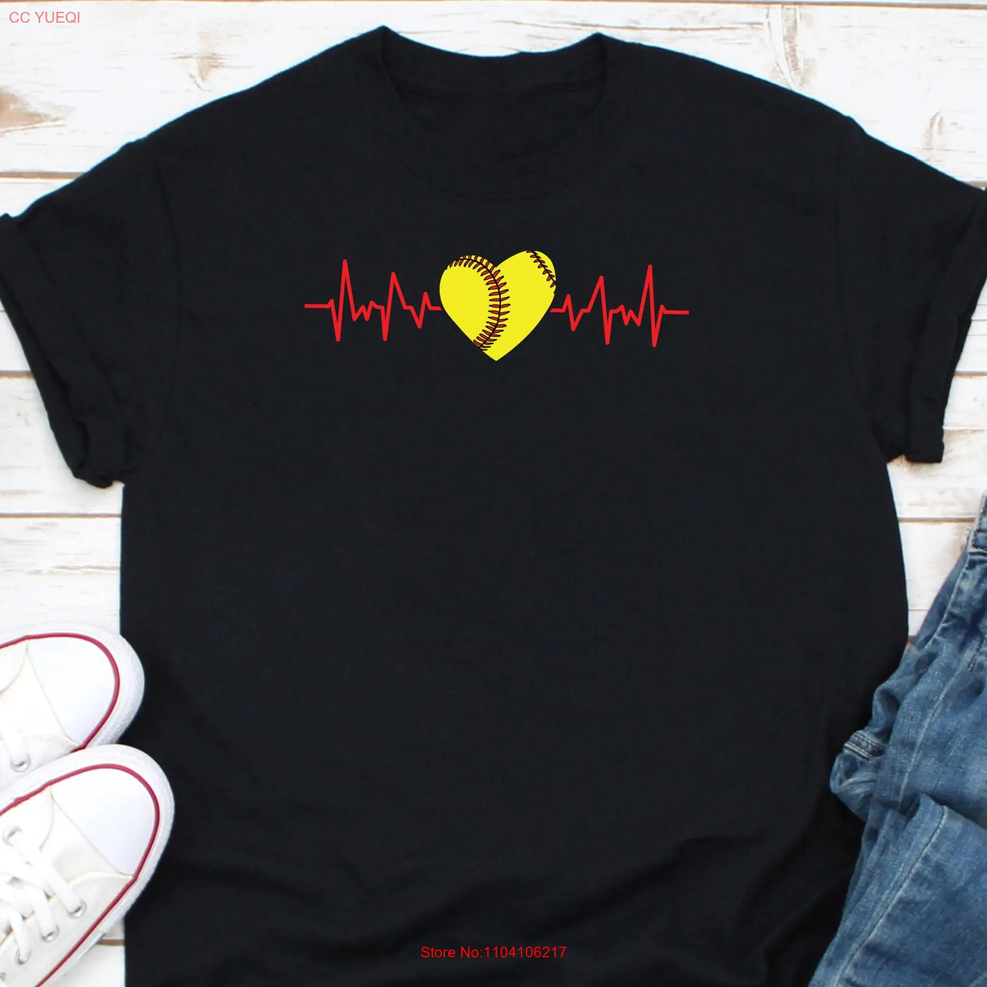 Baseball HearT T Shirt Fan Lover Player Game Season long or short sleeves