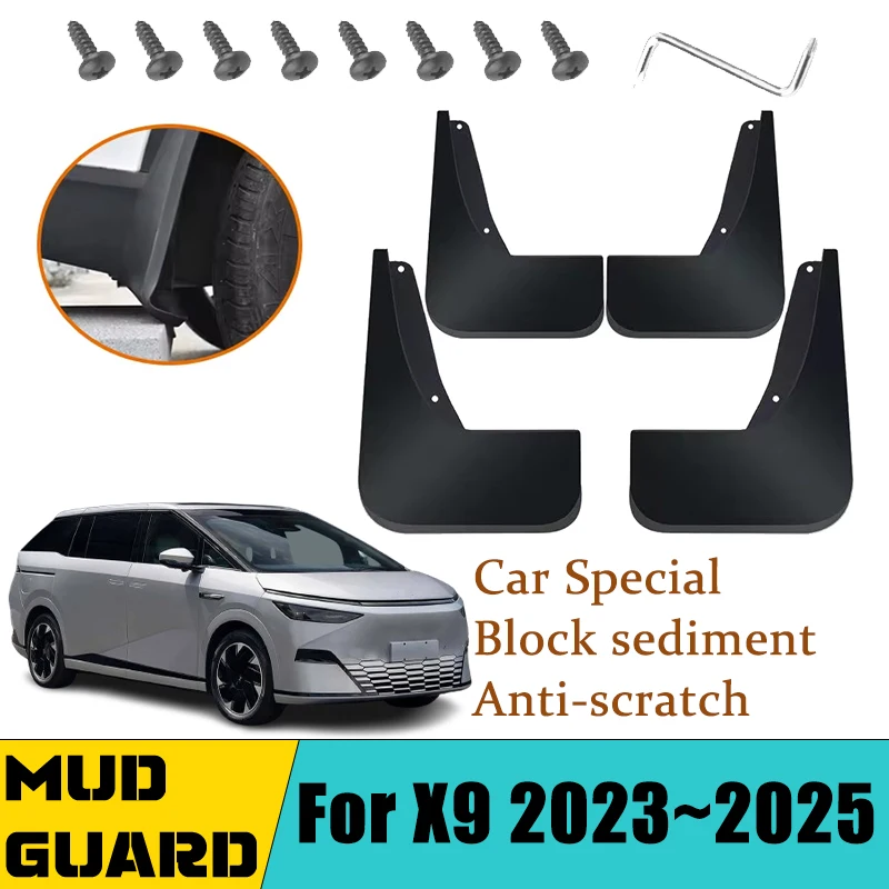 

Для XPeng X9 2023 2024 2025 автомобильные задние матовые черные брызговики брызговики переднее крыло антигрязные автоаксессуары