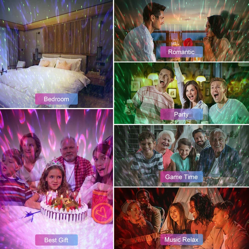 

HCWE RGBW звездный проектор, звездные галактики, огни, мини-10 планет, музыкальный голос, светодиодный ночник, лунная лампа для подарка, украшение комнаты