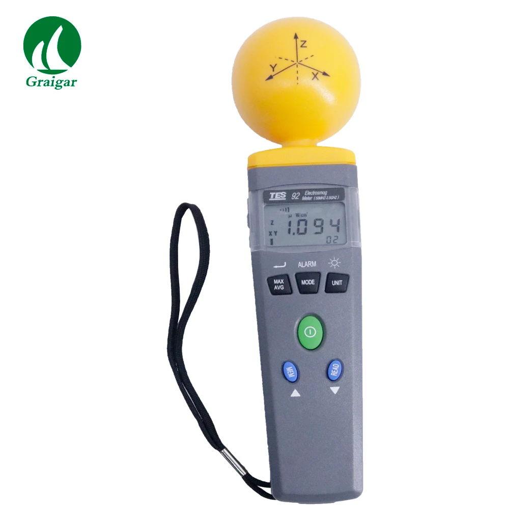 Free Shipping  TES-92 EMF Meter Triaxial Data Logger the Electromagnetic Radiation Detector TES92