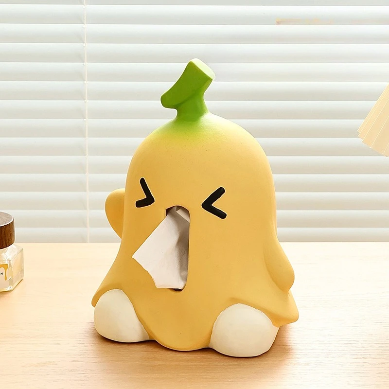 Creative bedroom household high-end ceramic tissue box decorative ornament cute pumping carton for friends