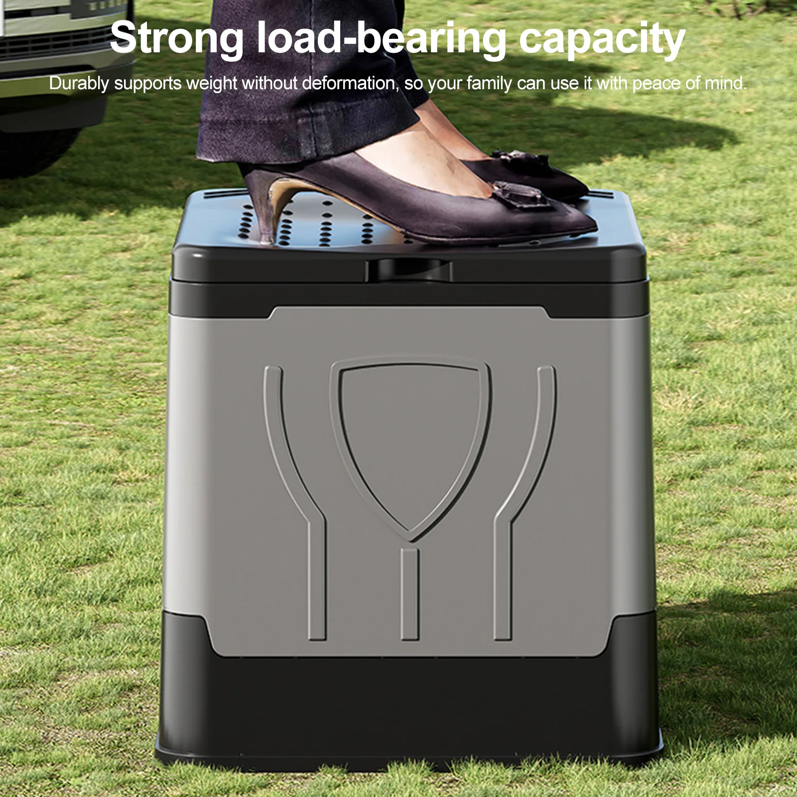 Folding Portable Toilet with Paper Holder & Lid Portable Potty Reusable for Camping Travel Outdoor Car RV & Emergency Use