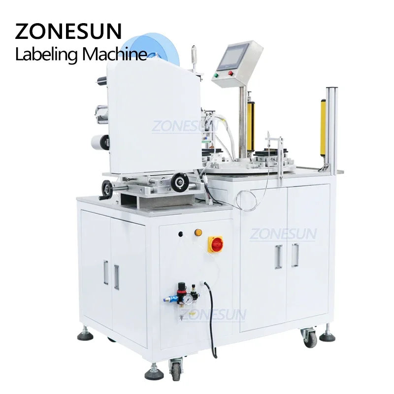 ZONESUN ZS-TB606 กึ่งอัตโนมัติราคาบรรจุภัณฑ์ฉลากสติกเกอร์เครื่องเครื่องจ่ายฉลาก Applicator โปร่งใส Benchtop