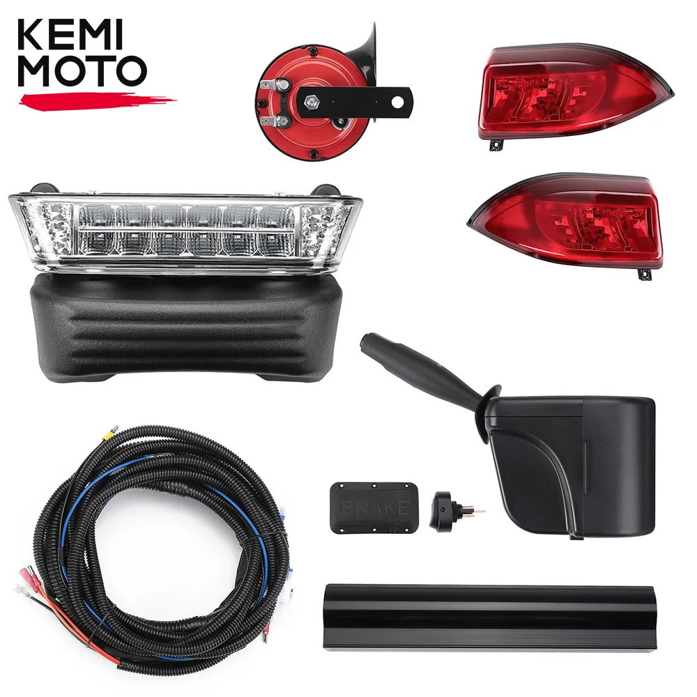 Golf Cart Upgrade Street Legal Headlight Kits Brake Turn Signal Tail Light Horn for Club Car Precedent from 2004+  Gas/Electric