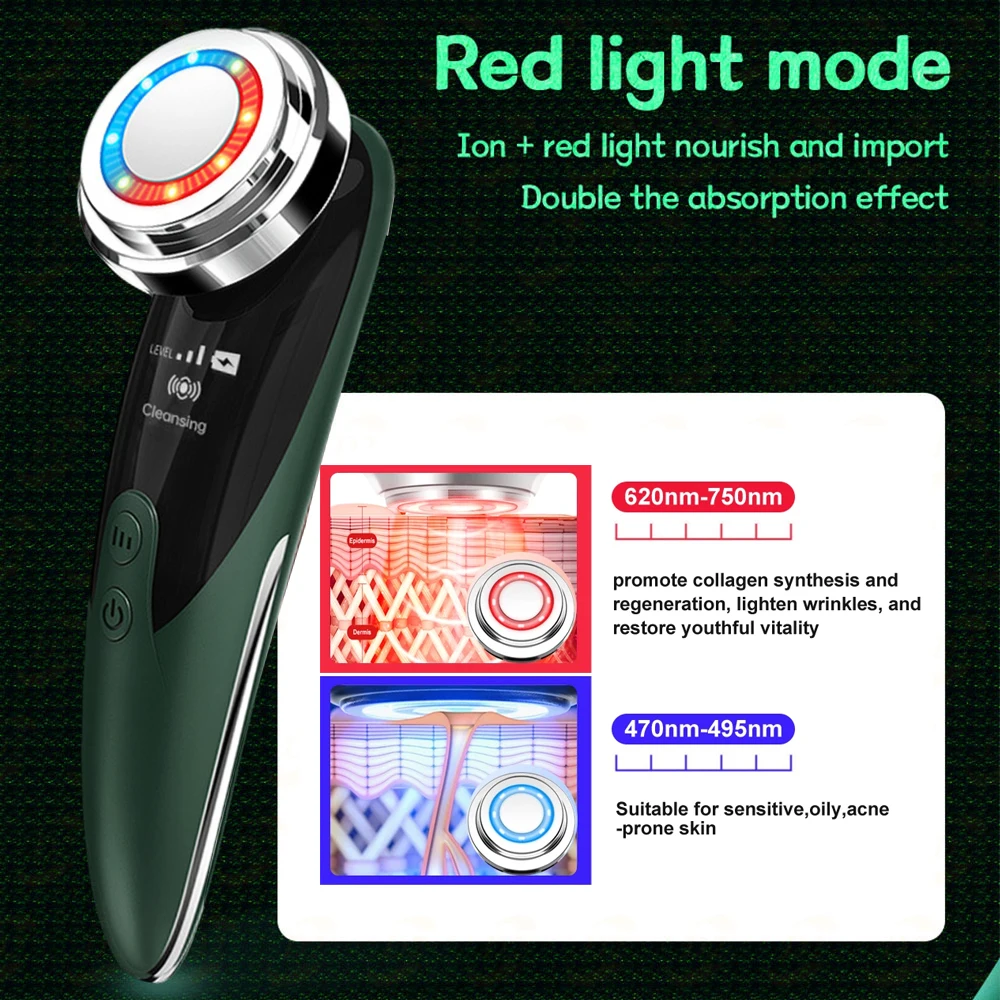 Face Skin EMS Mesotherapy Electroporation RF Radio Frequency Facial Led Photon Skin Care Device For Face Lifting