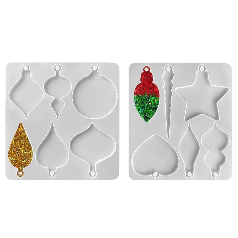 

AF89-формы для рождественских украшений из смолы, силиконовые формы для безделушек, круглая форма для орнамента из смолы со звездой