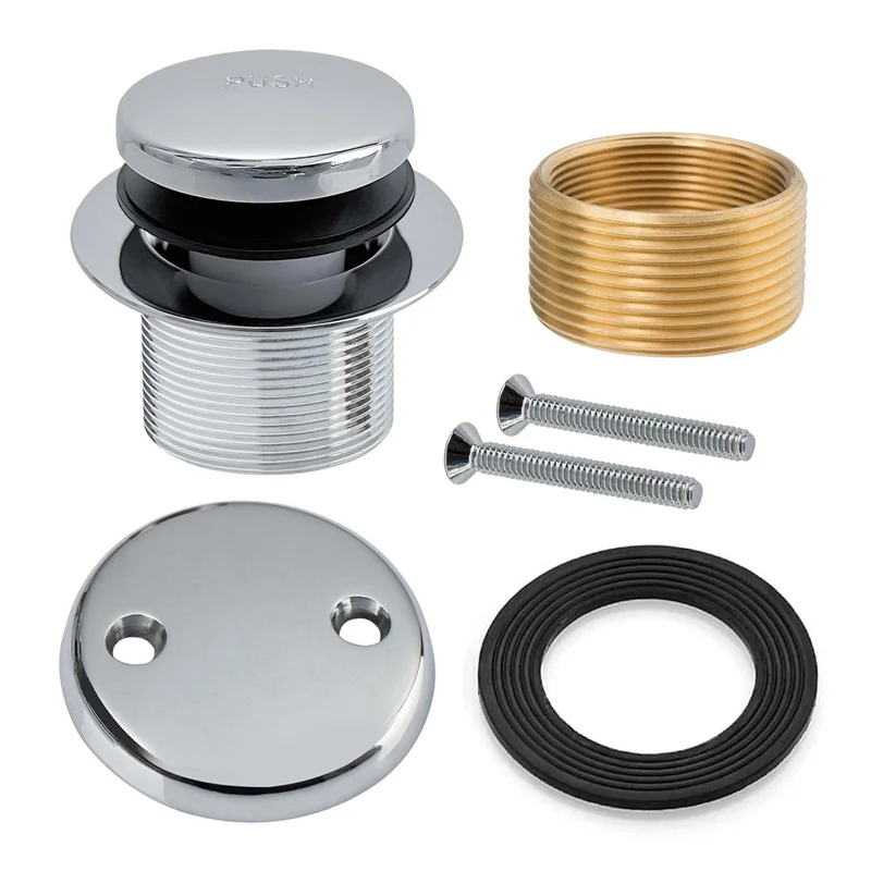 

ABVT-антизапах, раковина для ванны, набор для украшения пробки для ванны с лицевой панелью с двумя отверстиями, сливной набор для ванны, грубая латунь, хром