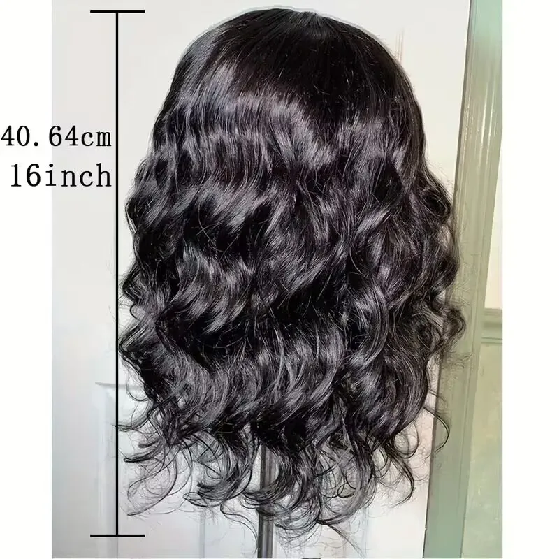 13x4 Zwarte Bob Kant Voorpruik Body Wave Pruiken Natuurlijke Bob Wave Pruik voor Vrouwen Diepe Golf Pruiken Synthetische Vezels Lijmloze Haar Pruiken