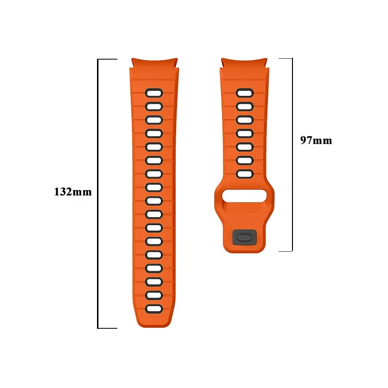 Silicone Fitness Watch Band Fit for Samsung Galaxy Watch 7 40mm Breathable Orange Strap for Samsung Galaxy Watch 6 40mm 44mm