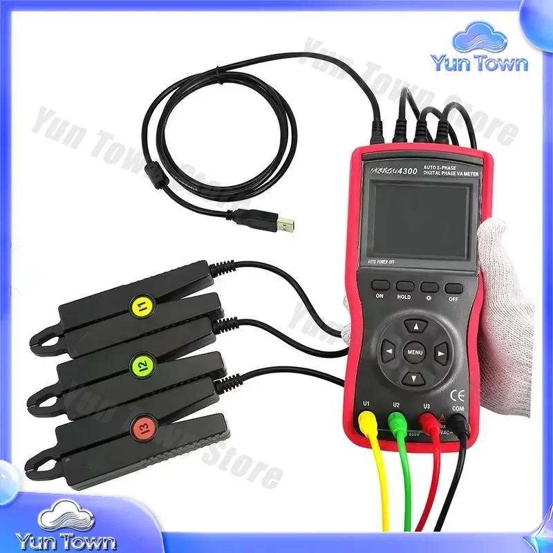 Digital Three-Phase Phase Voltmeter for 4300 AC 0.00V-600V with TFT Color LCD Display for Electrical Testing Equipment