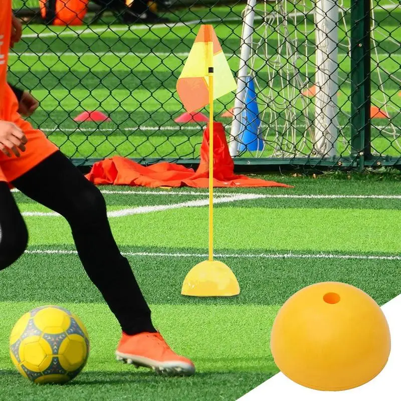 Soccer Training Water-Filled Base Water-Filled Stability Pole Base Football Field Equipment Yellow Boundary Poles Base For