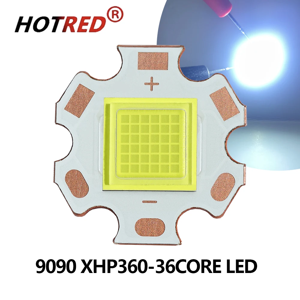 

60W LED Chip COB Lamp Beads XHP360 Powerful Flashlight 6000lm DC3V 20A 6V10A Chip For Hunting Camping Lantern Self Defense Light