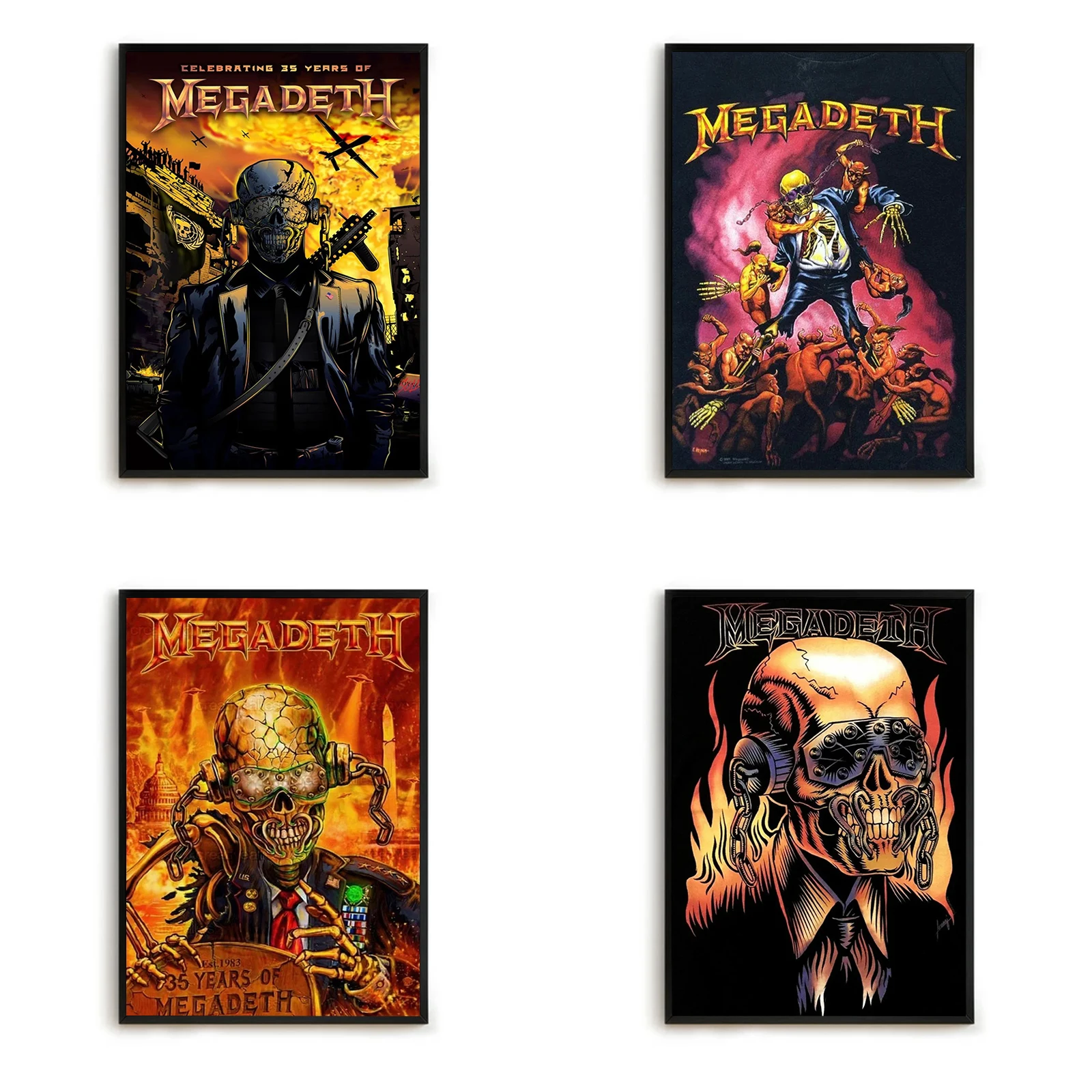 

Vintage Megadeths Heavy Metal Rock Band Album Artwork Poster Decoration Pictures Room Wall Art Canvas Painting Luxury Home Decor