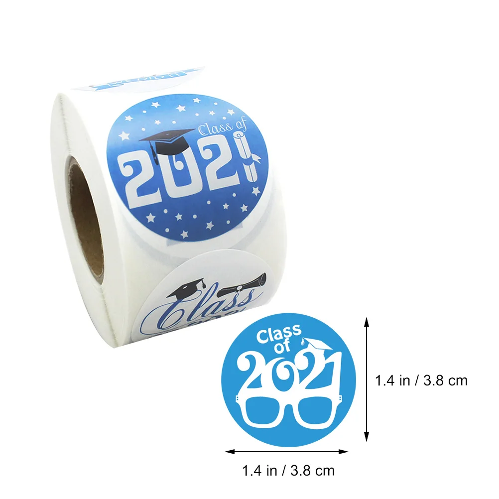 

500 Pcs Graduation Party Decoration Stickers Round Self-Adhesive Paper for Gift Bags Envelopes Clothes Reusable Recyclable
