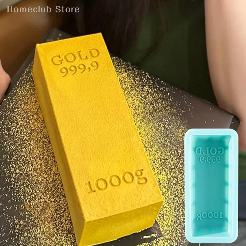 

Gold Brick Shape Silicone Mold Cake Decorating Tools Chocolate Handmade Soap Candle Gold Bar Shape Fondant Mould