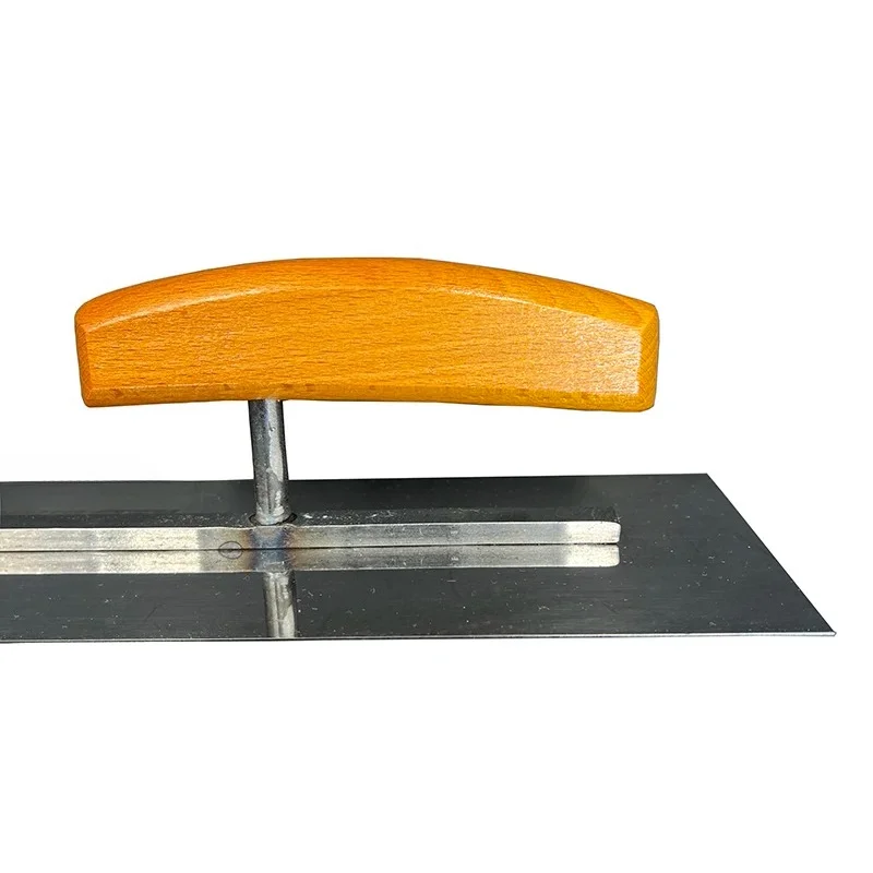Paleta manual de albañilería de acero inoxidable de 0,5mm de espesor con mango de madera, herramienta de construcción de acabado