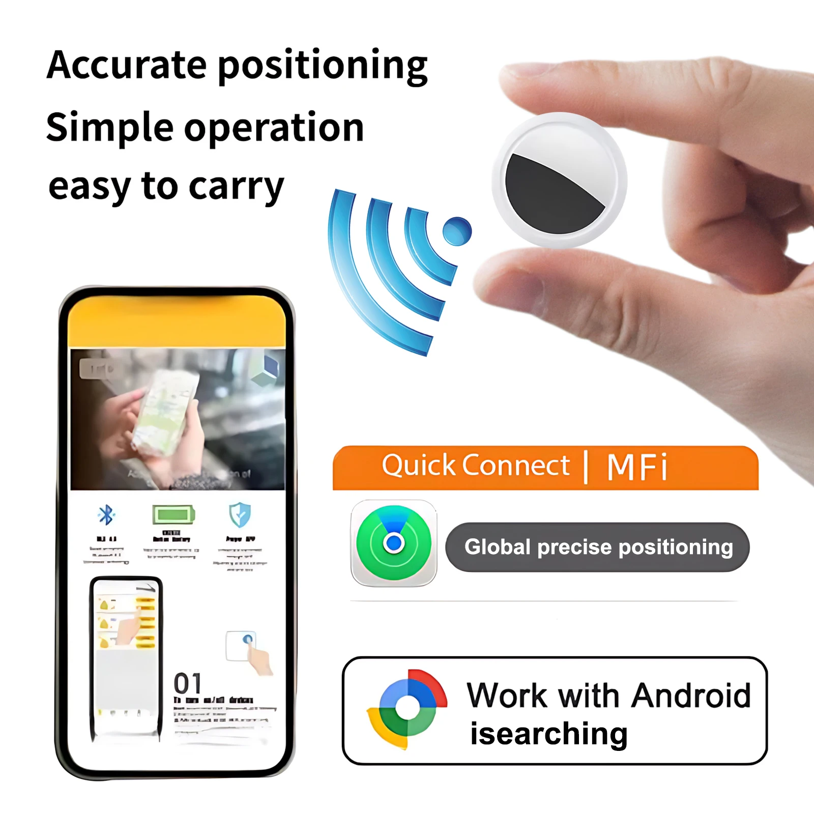 

2026Airtags GPS Tracker Phone APP Search With Alarm Real-time Location Children Positioning Tracker Smart Finder For android/iOS