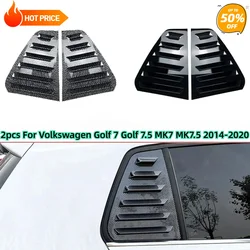 2pcs For VW Golf 7 Golf 7.5 MK7 MK7.5 2014-2020 Rear Triangle Window Louver Side Shutter Blind Shades Cover Trim Sticker Vent