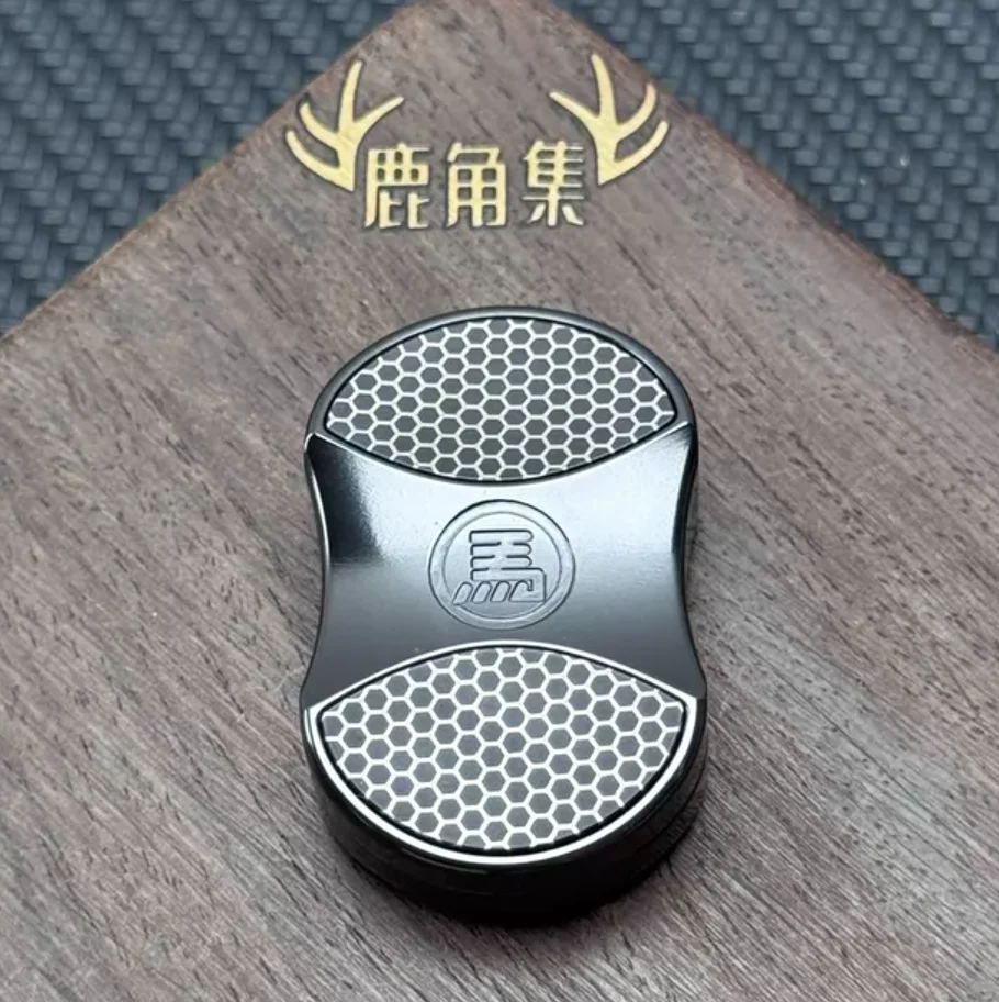 Used EDC Chimago Zirconium Black+Titanium Patch Superconducting Carving Fidget Slider Decompression toy
