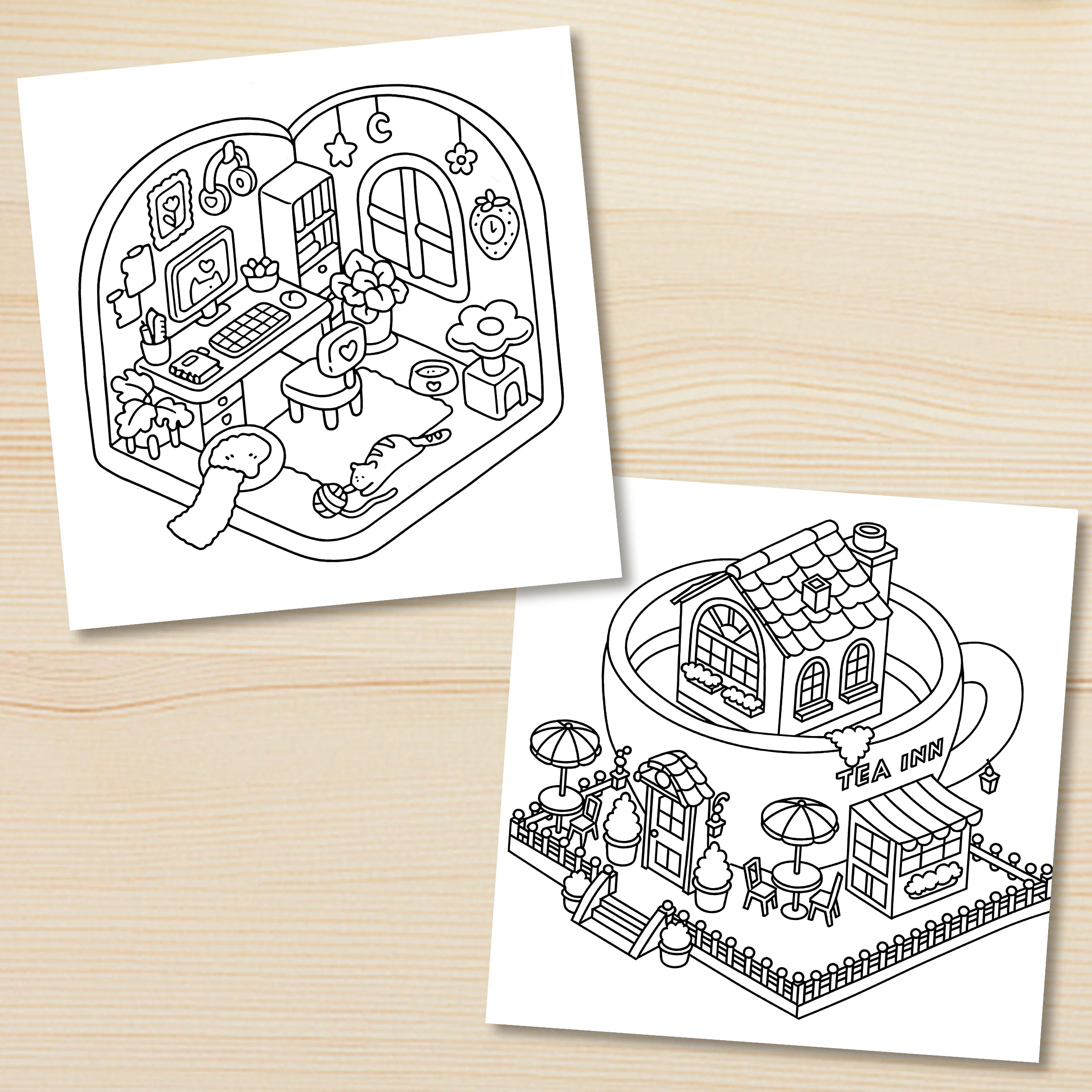 HYGGE CORNER : Coloring Book for Adults Featuring Cute Cozy Daily Activities for Relaxation (Cozy Spaces Coloring) image 4