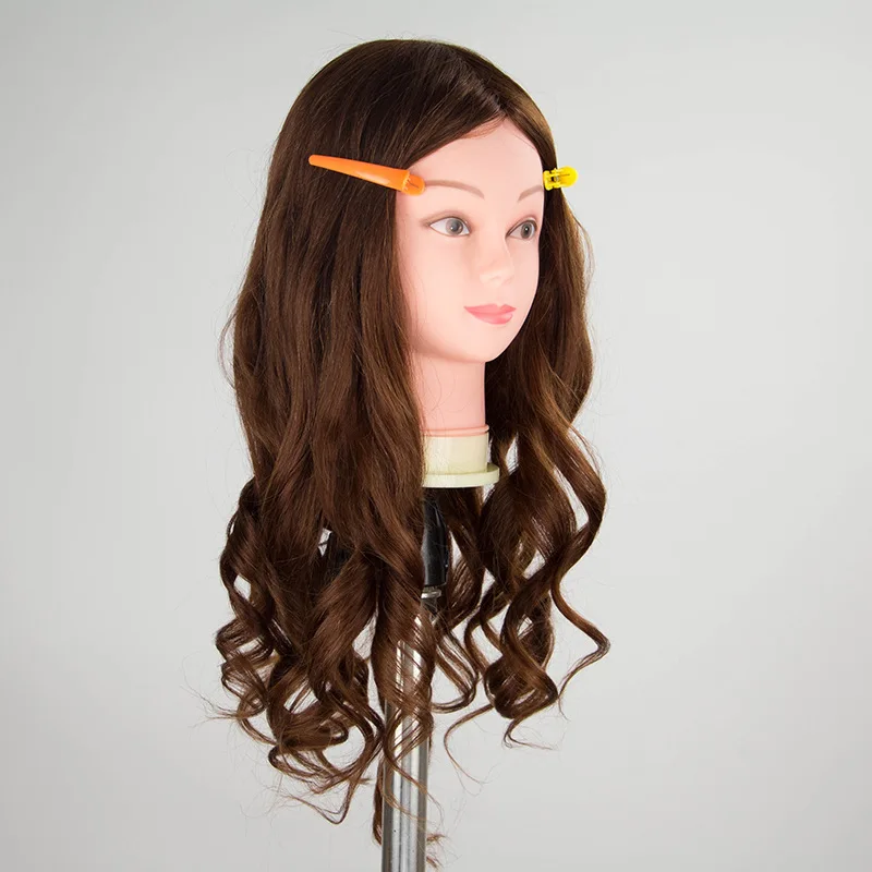 60cm long 3Color thick hairs practice Training Head Hairdressing Styling Synthesis Training Mannequin Doll Head Heat Resistant