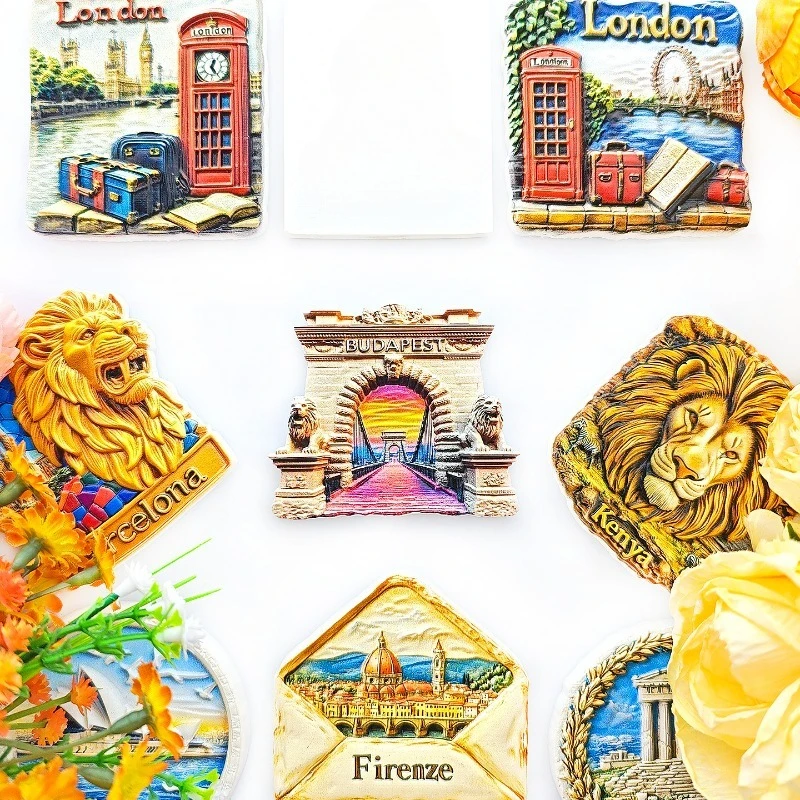 مغناطيس ثلاجة بودابست - برلمان تذكاري ثلاثي الأبعاد وديكور جسر سلسلة هدية أوروبية فريدة مع مغناطيس قوي