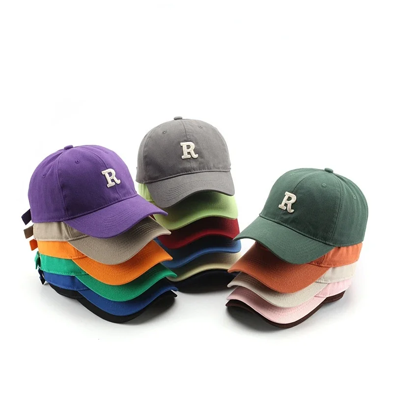 

Cotton Baseball Cap for Men and Women Fashion Letter "R" Patch Hat Casual Hip Hop Snapback Hat Summer Sun Caps Unisex