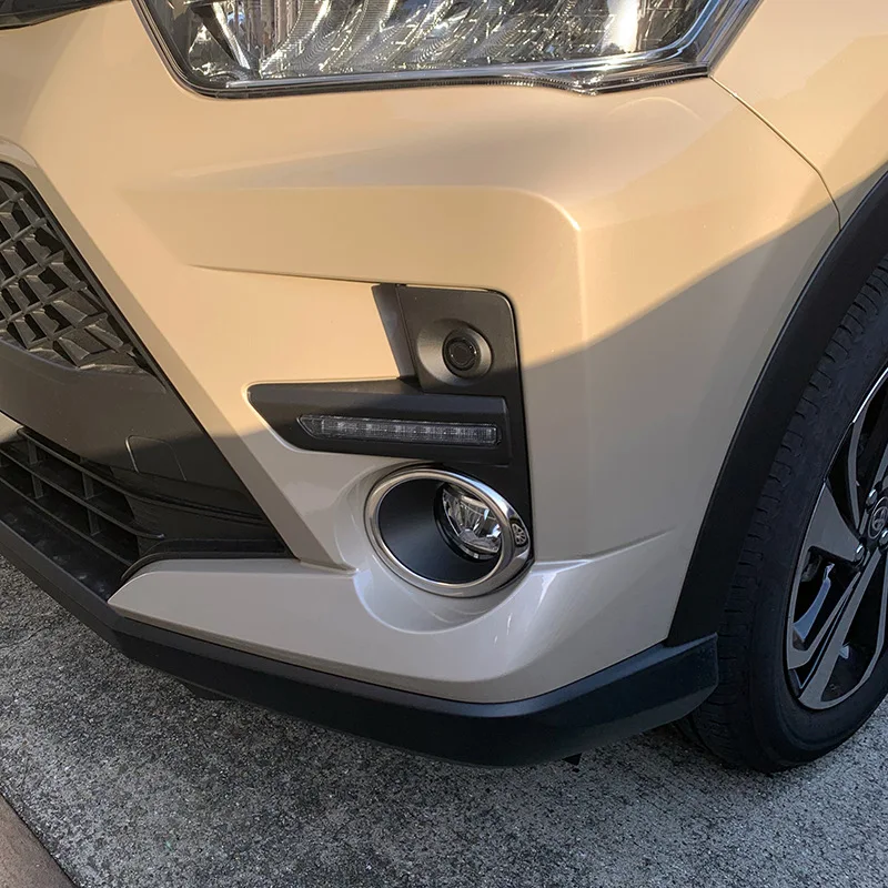 For Toyota Raize A200A/210A Stainless Steel Car Front Fog Lamp Cover Protectors Trim Turn Signal Ring Frame Accessories