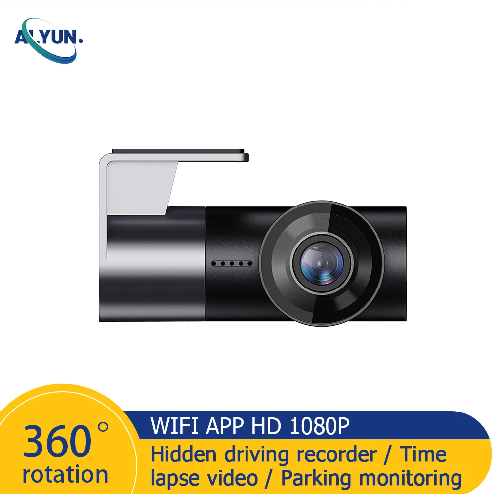 

Dash Cam WiFi HD1080P DVR Voice Control Loop Recording Night Vision APP Built-in Speaker 170 Degree Wide Angle